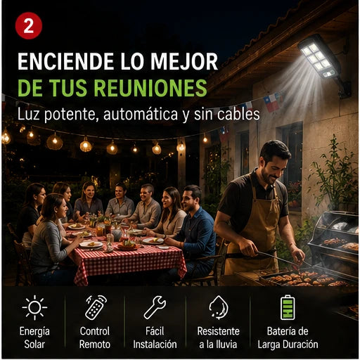 LAMPARA FOCO SOLAR CON CONTROL