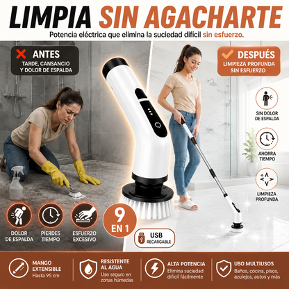 LimpiaMAX™  Cepillo Eléctrico Recargable 9 En 1 | Limpia Sin Esfuerzo