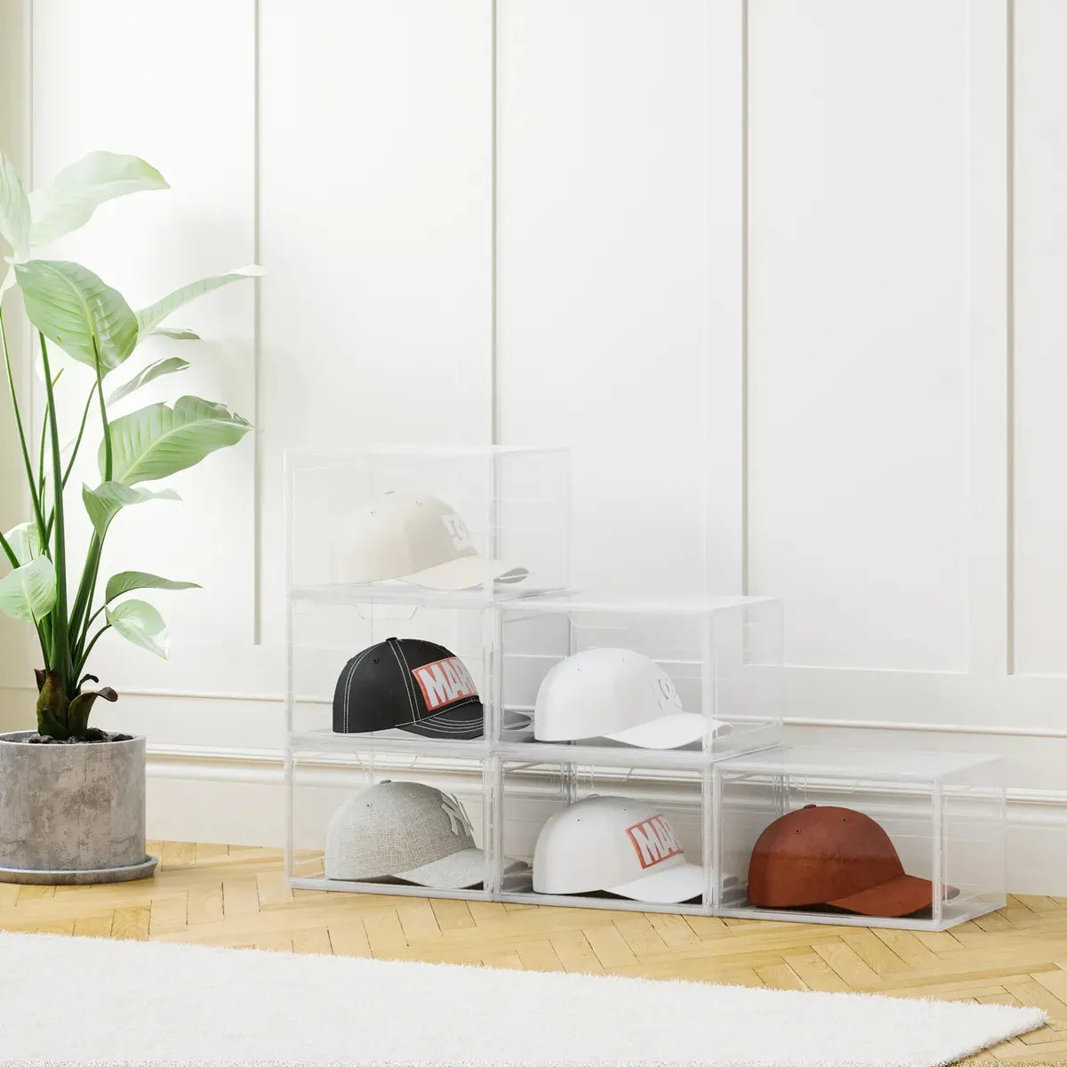 5 Cajas Organizadoras Zapatos Zapatillas Tacones Accesorios Transparente