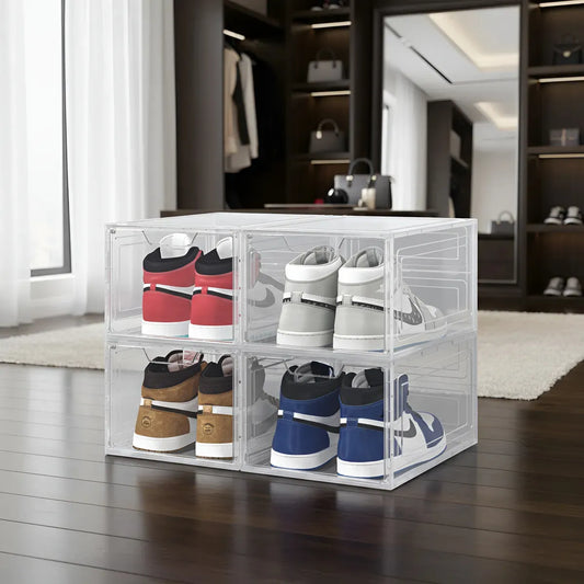 5 Cajas Organizadoras Zapatos Zapatillas Tacones Accesorios Transparente