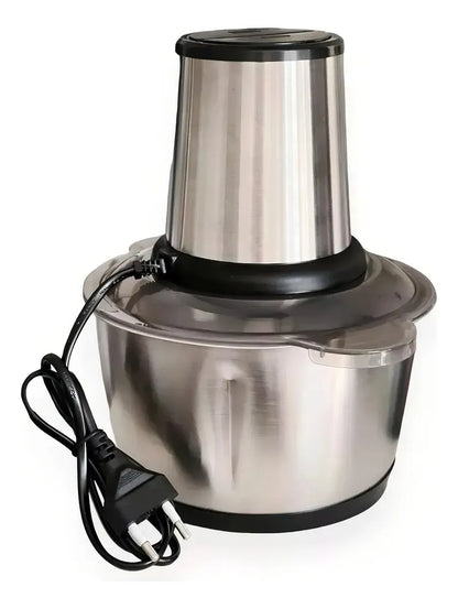 Picadora Electrica Multiuso Procesador Triturador Fácil Uso - Plateado Y Negro