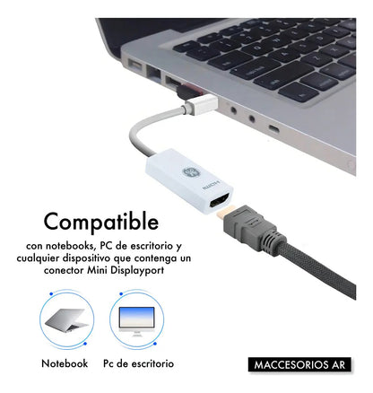 Adaptador Mini Displayport Thunderbolt Hdmi Para Apple Color Blanco