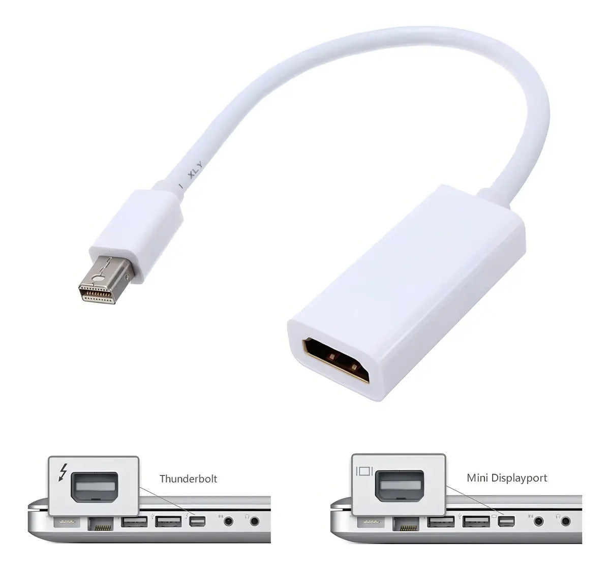 Adaptador Mini Displayport Thunderbolt Hdmi Para Apple Color Blanco