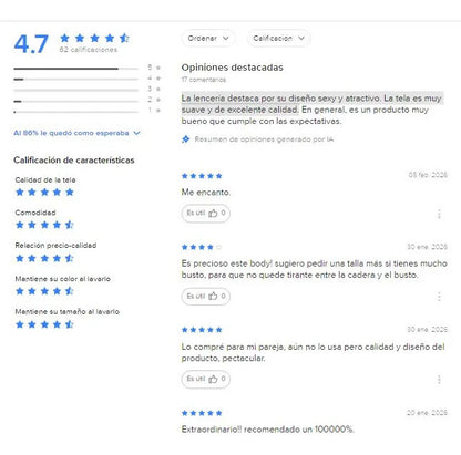 Lencería Erótica Sexy Mujer, Sin Entrepierna Regalo Sensual