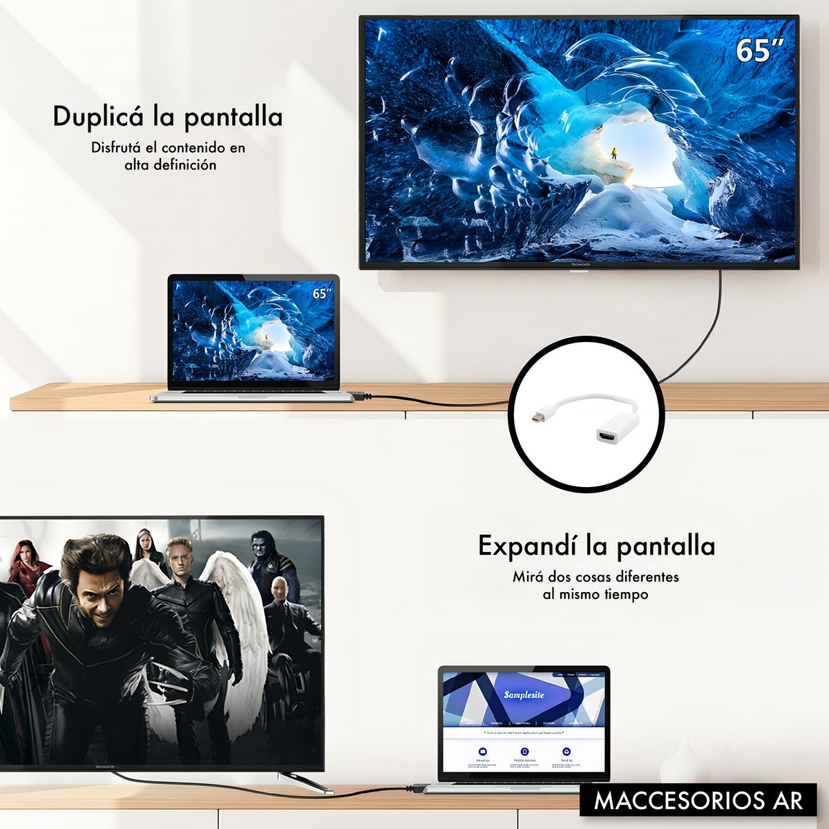 Adaptador Mini Displayport Thunderbolt Hdmi Para Apple Color Blanco