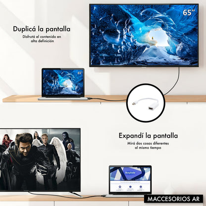 Adaptador Mini Displayport Thunderbolt Hdmi Para Apple Color Blanco