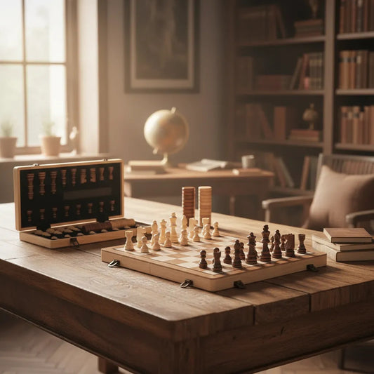 Tablero De Ajedrez Madera 39x39cm Magnético Premium