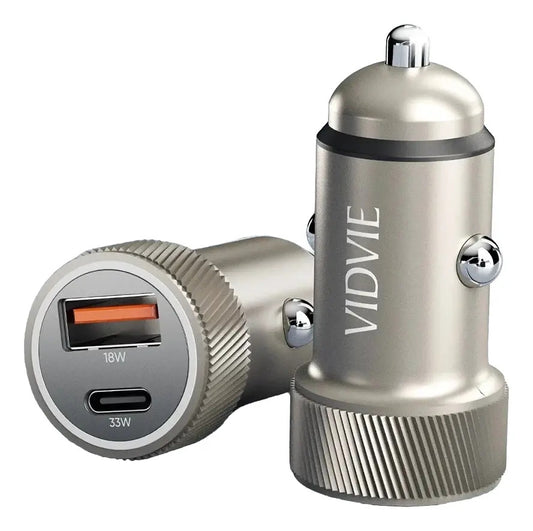 Cargador Vidvie Auto Rápido 33w Usb-c A Marrón Cc542