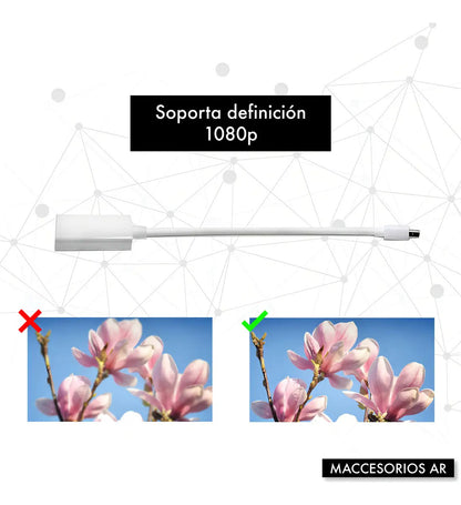 Adaptador Mini Displayport Thunderbolt Hdmi Para Apple Color Blanco