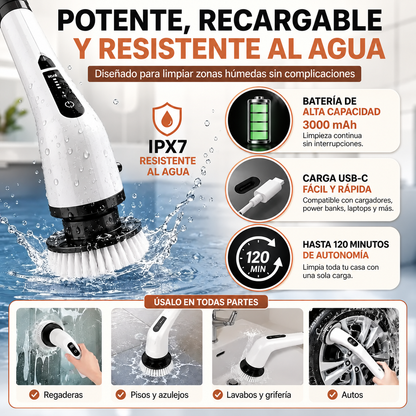LimpiaMAX™  Cepillo Eléctrico Recargable 9 En 1 | Limpia Sin Esfuerzo